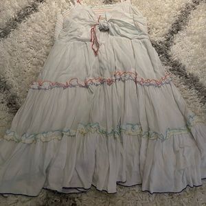Hello molly white dress with rainbow detailing